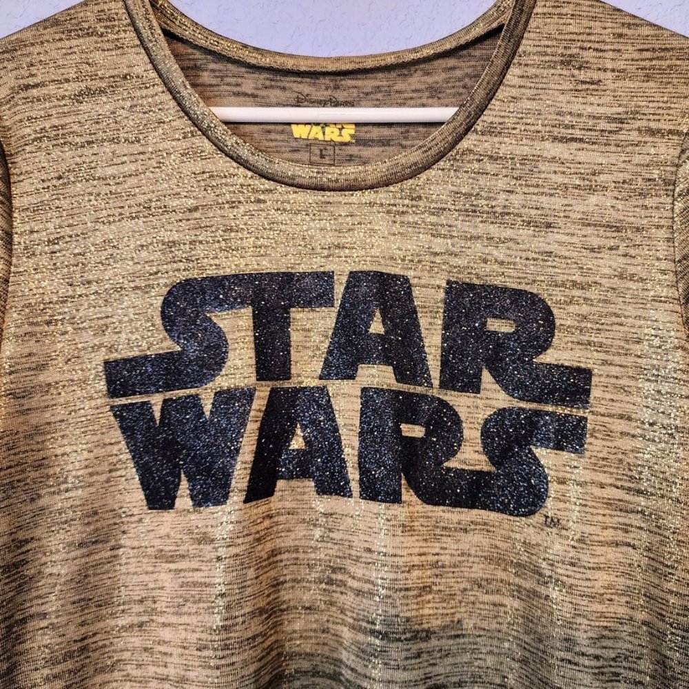 NEW Star Wars Gold & Black Metallic Top - Picture 4 of 6